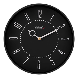 Reloj De Pared Análogo Steiner 30 Cm Numero Fino Estructura Negro Fondo Negro Reloj De Pared Análogo Steiner 30 Cm Numero Fino Estructura Negro Fondo Negro
