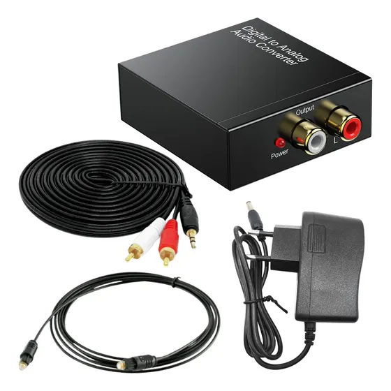 Kit Conversor De Audio Optico Digital Para Rca Home E Som