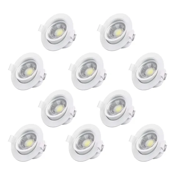 10 Spot Techo Lampara Dicroica Led, Embutir Direccionable 