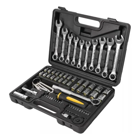 Juego Set Herramientas Pretul 73 Piezas Tubos Llaves 3x Color Negro