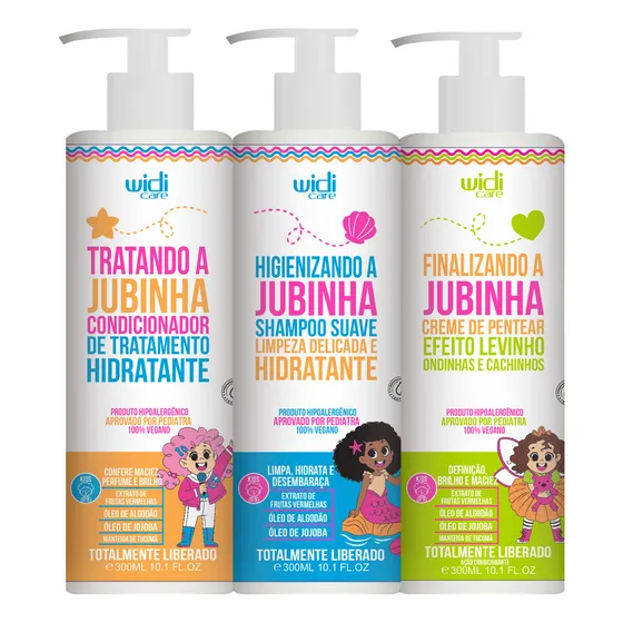 Kit Infantil Jubinha Shampoo Condicionador Creme Levinho