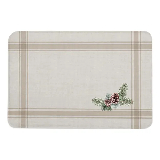 Alfombra Baño Navidad Cono Pino Rama Esponja Absorbente Raya