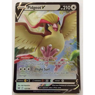 Pokémon Tcg Pidgeot V 137/196 Full Art Pokémon Tcg Pidgeot V 137/196 Full Art