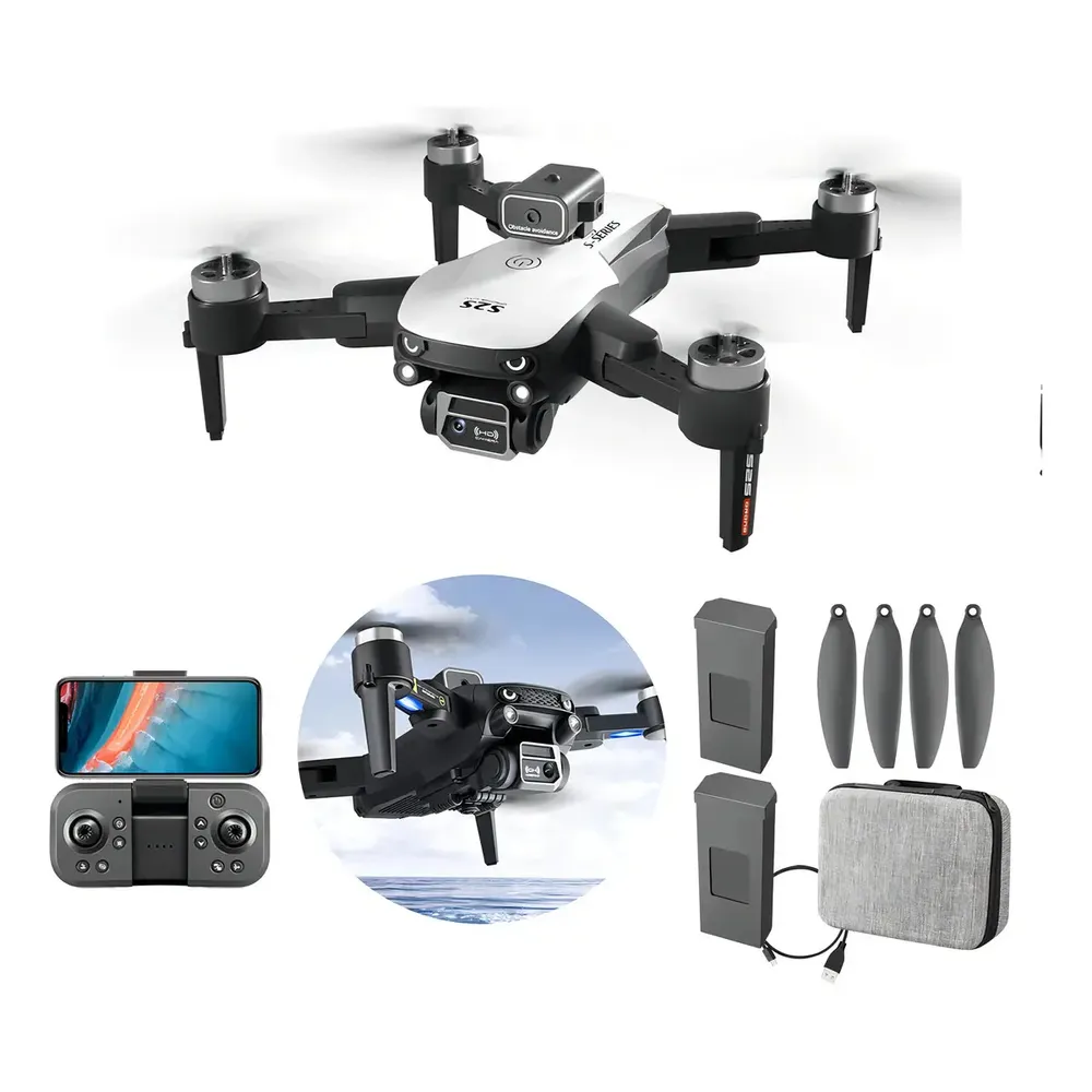 Drone Profissional Battery S2S Câmera 4K Motor Brushless Dobrável 20 Min. Voo
