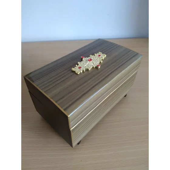 Caja De Música Japonesa. Madera. Espejo Y Bailarina. Vintage