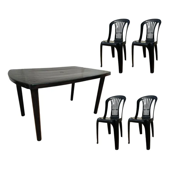 Jogo De Cozinha Com Mesa Grande Retangular E 4 Cadeiras 182k