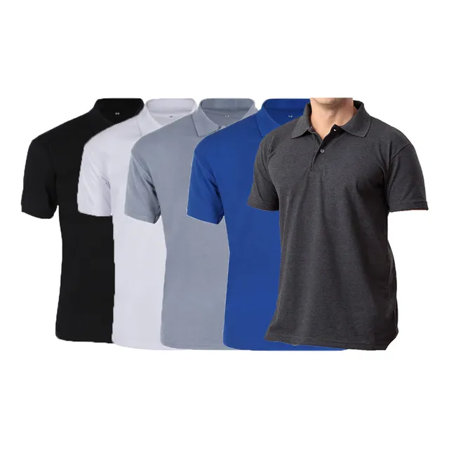 Kit5 Camisa Polo Lisa  Masculino Varias Cores