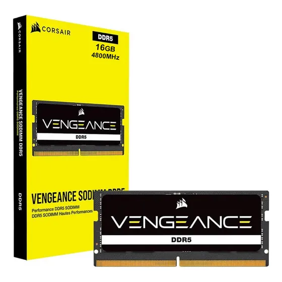 Memória Ram Para Notebook Corsair Vengeance 4800mhz Ddr5 Cl40 16gb 1x16gb CMSX16GX5M1A4800C40 Sodimm Color Preto