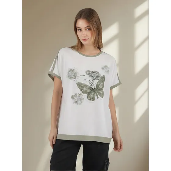 Remera Remeron Premium Mariposas Sans Estampada Foil Gu9810