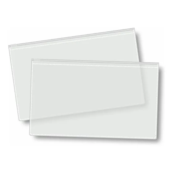 Pasta Zip Pvc 20x12 Cm - Pack C/ 50 Unidades S/ Impressão