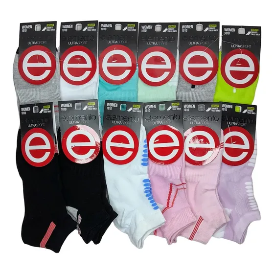Medias Elemento Soquetes Hombre Mujer Algodon Pack X12 Pares