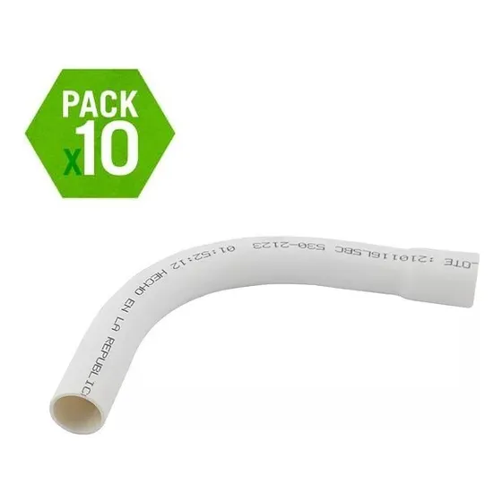 Curvas Pvc De 3/4 Color Blanco Pack 10 Unidades !!!!!!!