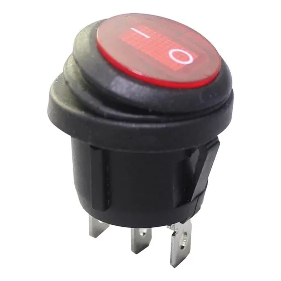 Switch 3 Pines 10a 125v On/off Rojo C/luz  Set De 2und