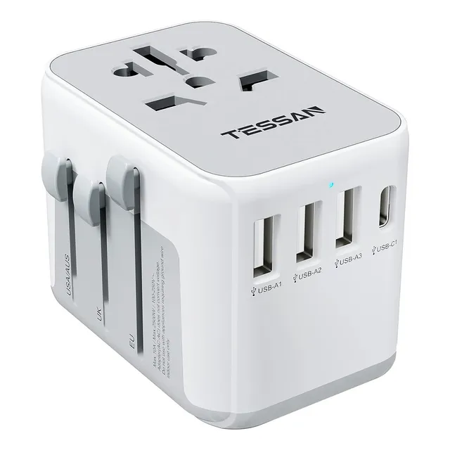 Adaptador Enchufe Universal Tessan Europeo Viajero Usb 