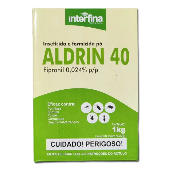 Aldrin 40 Pó Rosa Formigas Baratas Carrapatos Pulgas 1kg