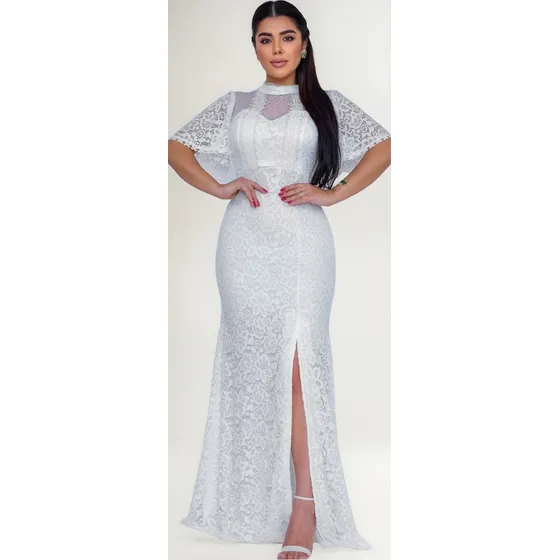 Vestido Novia Encaje Civil Casamiento Boda