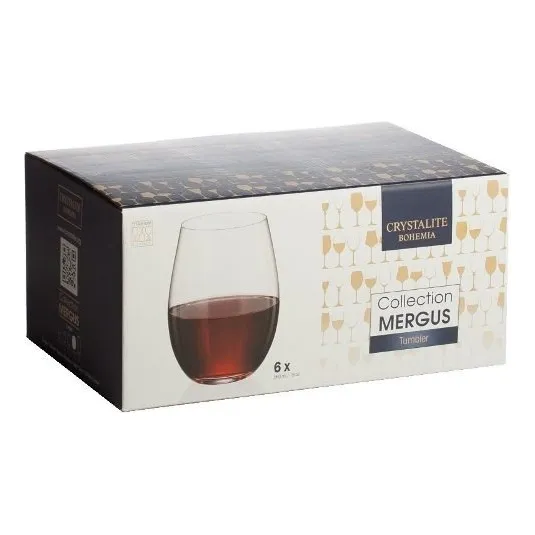 Vaso Copa Sin pie Cristal Bohemia Mergus x6