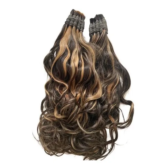Cabelo Humano Morena Iluminada P/mega-hair 65cm/50 Gramas.