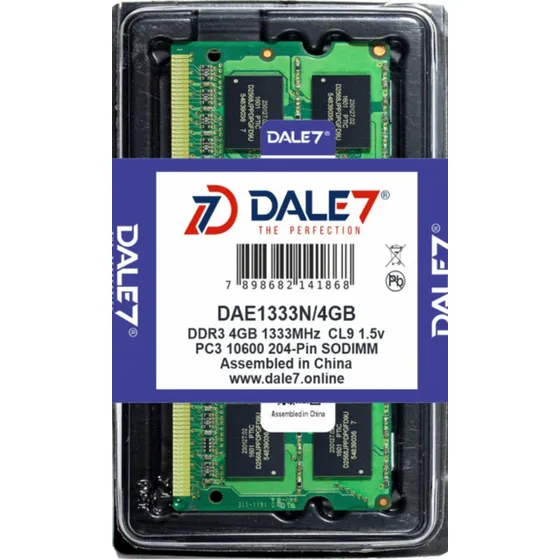 Memoria Dale7 Ddr3 4gb 1333 Mhz Notebook 1.5v  Kit C/02
