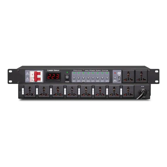 Controlador De Secuencia Potencia 10 Enchufes 8 Vías Con Usb