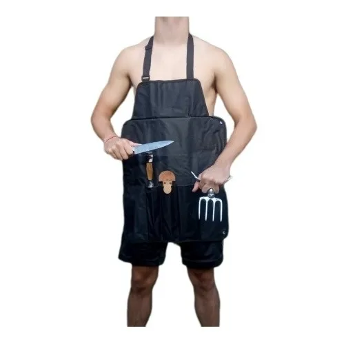 Kit Parrillero Set Asador Delantal Parrilla Garra Oso Metal