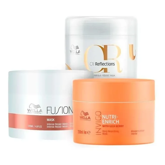 Kit Cronograma Capilar Wella 150ml (3 Produtos)