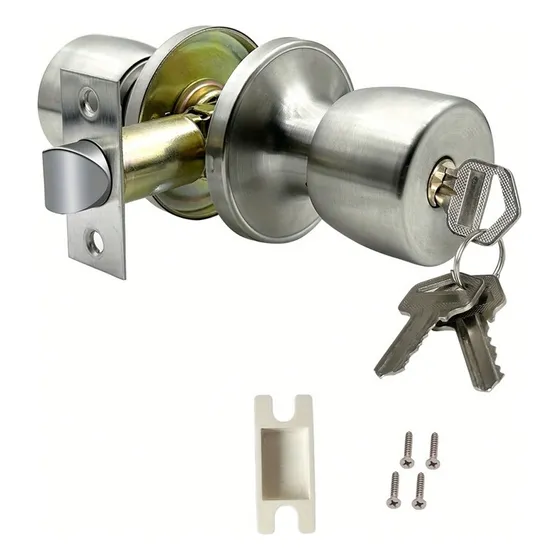 Cerradura Para Puerta Pomo Acero Inoxidable Con Llaves