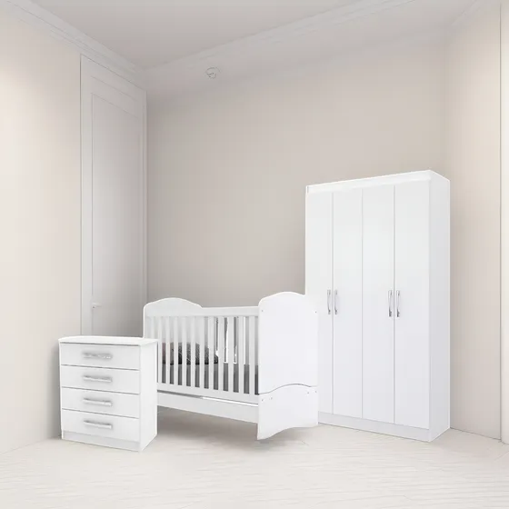 Combo Dormitorio  Infantil  Ropero+cuna+cómoda Compramas