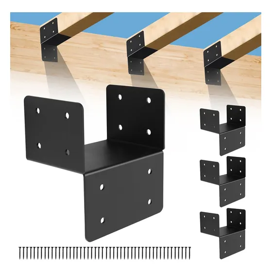 Soportes De Amarre Para Poste 6x6 Pulgadas Con Anclaje Negro