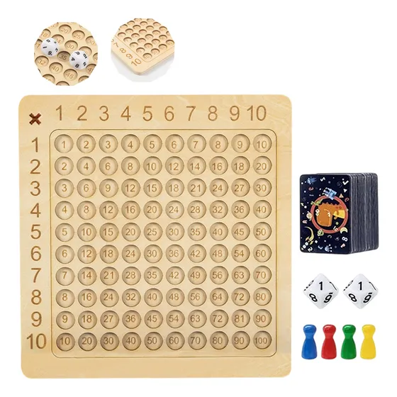 Montessori Toy-tabla De Multiplicar Matemática De Madera