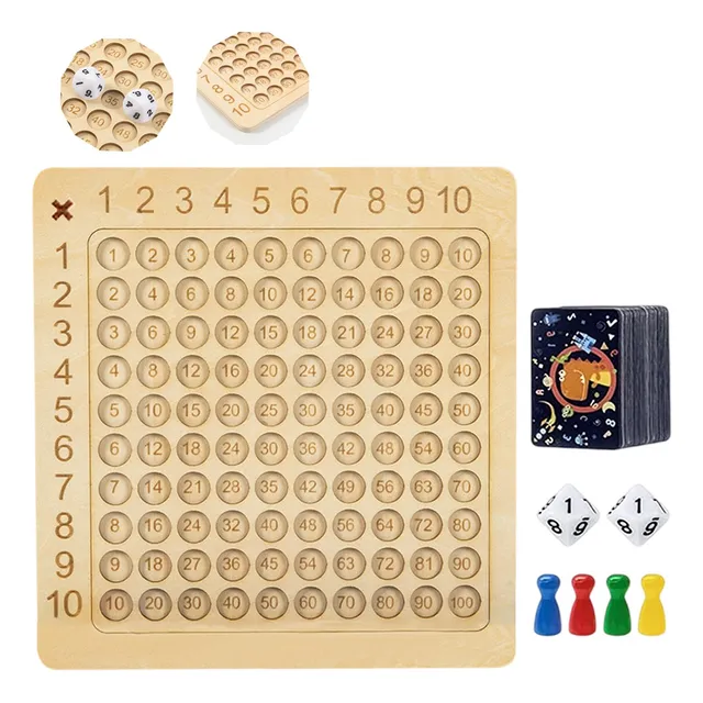 Montessori Toy-tabla De Multiplicar Matemática De Madera