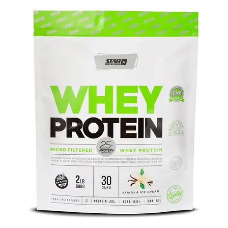 Proteína Star Nutrition Whey en polvo sabor Vainilla x 908g