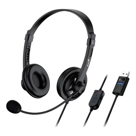 Audifono Usb Con Microfono Genius Hs-230u Negro