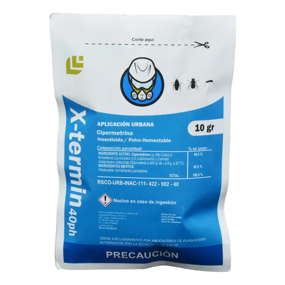 Insecticida X-termin 40 Ph 10 Gr Moscas Mosquitos Chinches