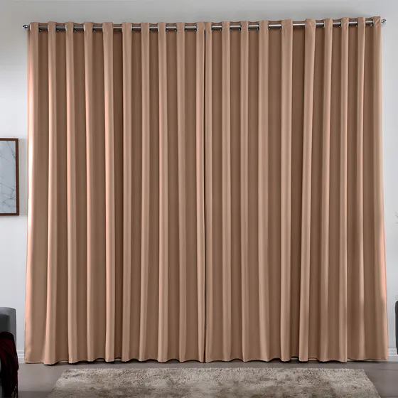 Cortina 2.00 x 1.80 m Blackout Blecaute Avelã Corta Luz Em Tecido Grosso Para Quarto E Sala Casa Laura Enxovais