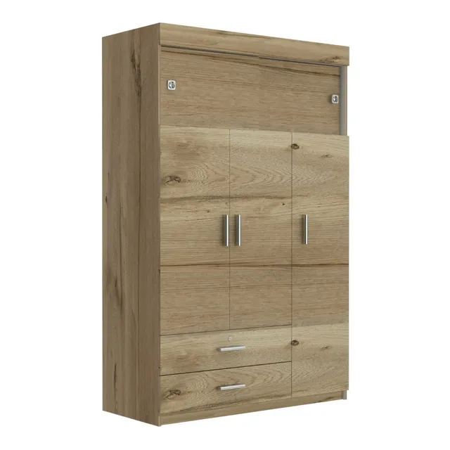 Closet Manila Z-120 5 Puertas - Duna /blanco Color Marrón claro