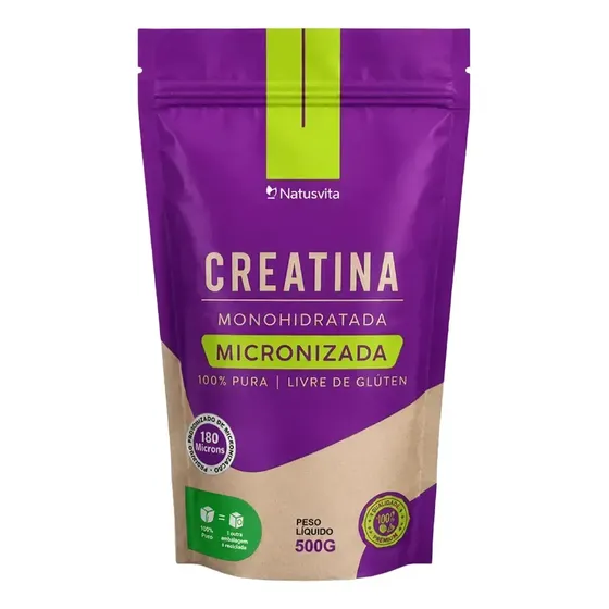 Creatina 500g Pura Monohidratada Micronizada C/ Laudo Sabor Sem sabor