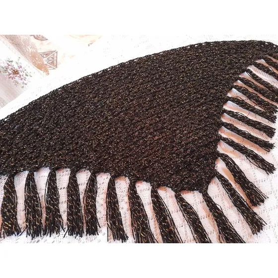 Chalina A Crochet Con Brillos Y Flecos
