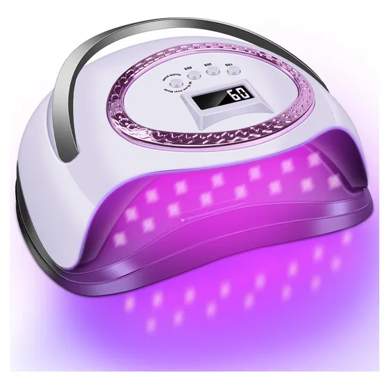 Lámpara de Uñas CIICII, UV LED Secador de Uñas de 288W, 66 Luces Fototerapia de Uñas Máquina con 4 Ajustes de Temporizador y Pantalla LCD, con Sensor Automático, Lámpara De Gel De Curado Más Rápido