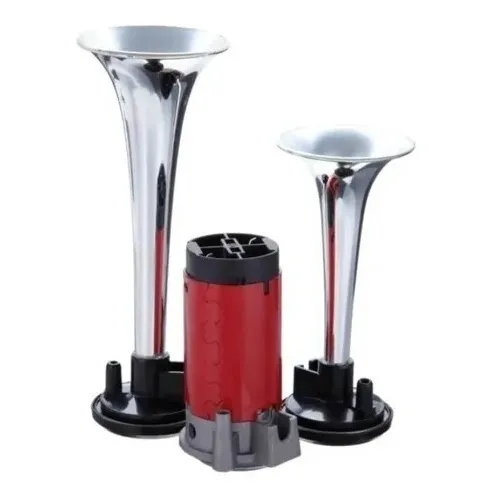 Doble Bocina Electrica Trompeta Aire Cromada Auto Camion 12v