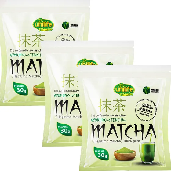 Kit 3 Matcha Legítimo Premium 100% Puro Original Chá Em Pó