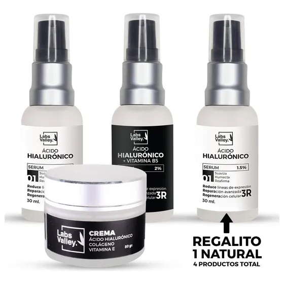 Pack 1 Crema Facial + 1 Hialurónico Natural + 1 Hyal Con B5