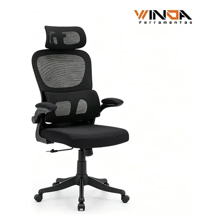 Cadeira De Escritório Wemov We0001 Ergonômica Preto Espuma
