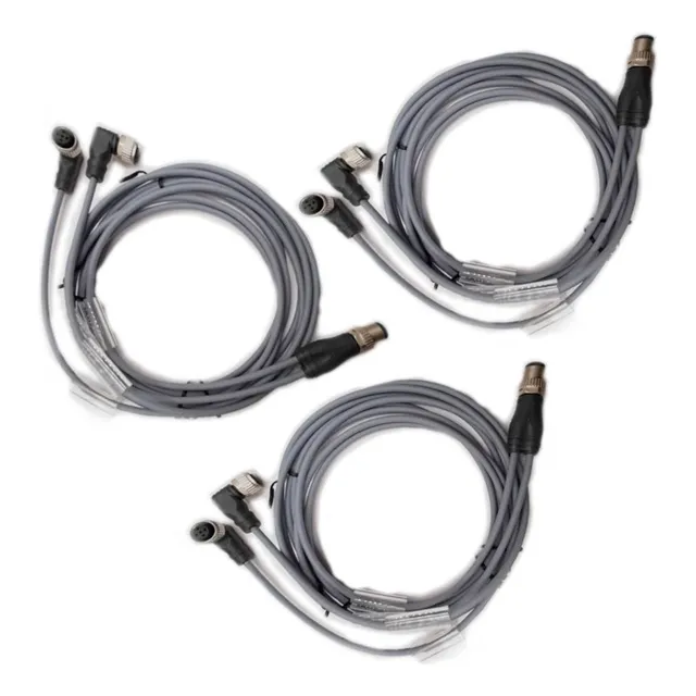 Conector Macho M12 4 Pin, Doble Hembra M12 4 Pin, Elco 3pz
