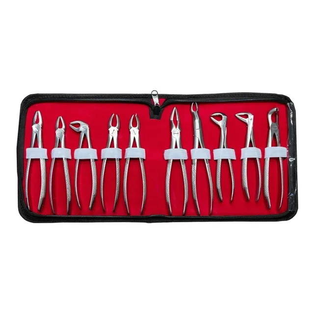 Forceps Para Odontologia Kit X 10 Importado + Estuche