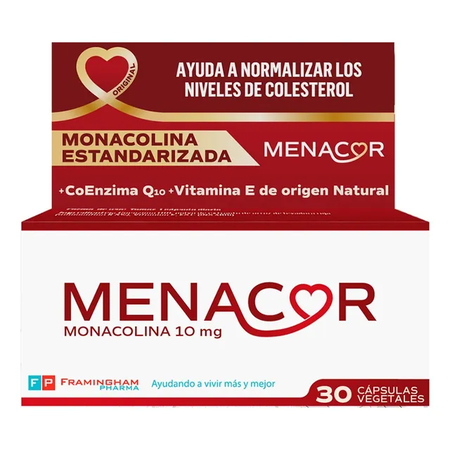 Menacor Levadura De Arroz Rojo Control De Colesterol Pack X2