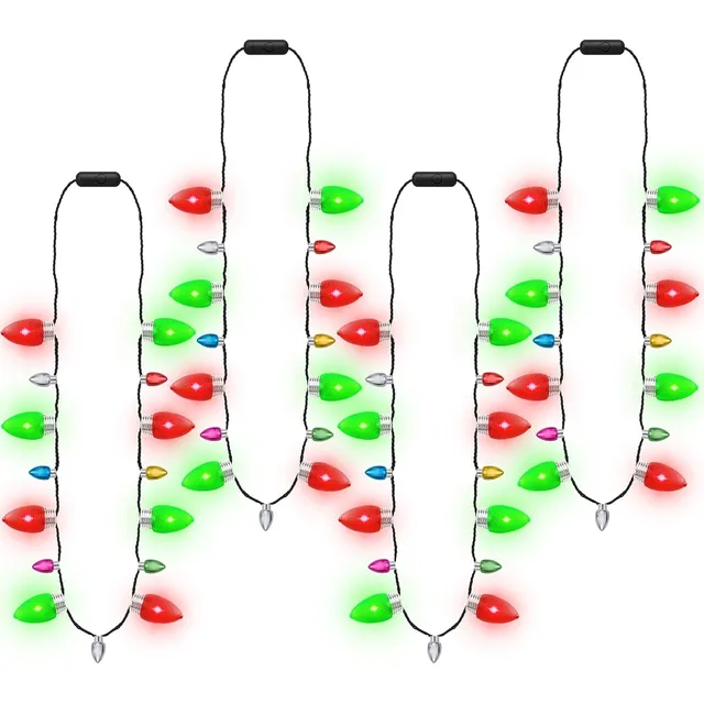 Collar Navidad Luces, 8 Bombillas, Rojo Y Verde.