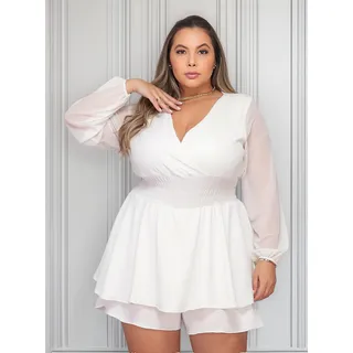 Macaquinho Plus Size Feminino Curto Soltinho Envio 24 Horas Macaquinho Plus Size Feminino Curto Soltinho Envio 24 Horas
