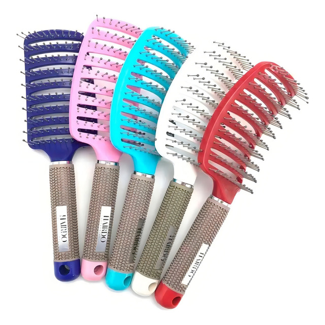 5 Escova Raquete Vazada Curva Cerâmica Profissional Massagem 5 Escova Raquete Vazada Curva Cerâmica Profissional Massagem