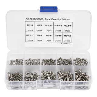 Kit De Tornillos Hexagonales, 240 Piezas, M2*6\ M2*8\ M2*10\ Kit De Tornillos Hexagonales, 240 Piezas, M2*6\ M2*8\ M2*10\